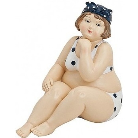 2x Fat ladies statues 12 cm in bathing suits