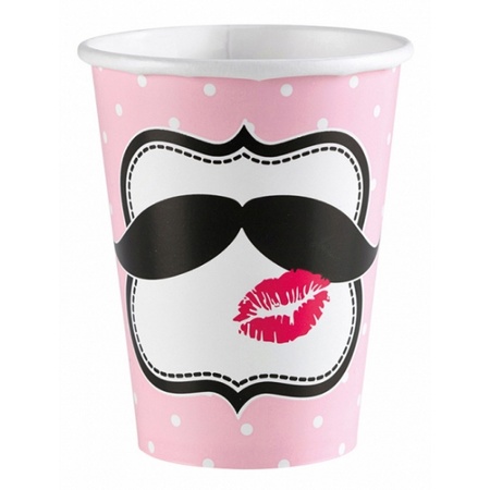 Mustache cups 8 pieces
