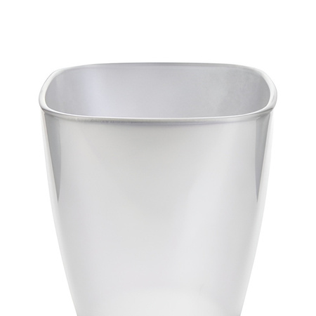 Bellatio design zilveren vierkante vaas van glas 17cm