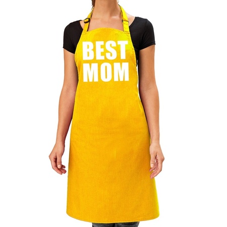 Best Mom keukenschort geel voor dames / moederdag