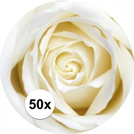Bierviltjes witte roos 50 st