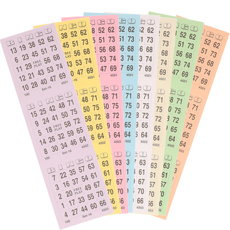 Bingokaarten - 100 velletjes - nummers 1-75