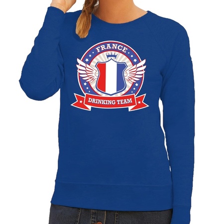 Blauw France drinking team sweater dames