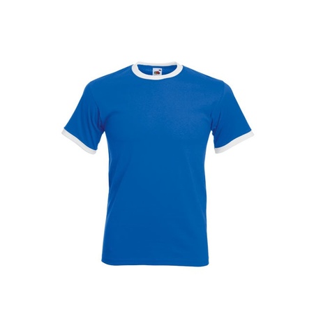 Blauw met wit ringer t-shirt