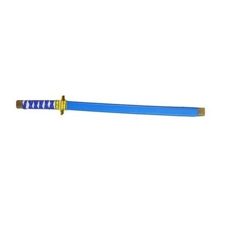 Blauw plastic ninja/ samurai zwaard  60 cm