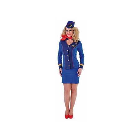 Blue flight attendant costume for women
