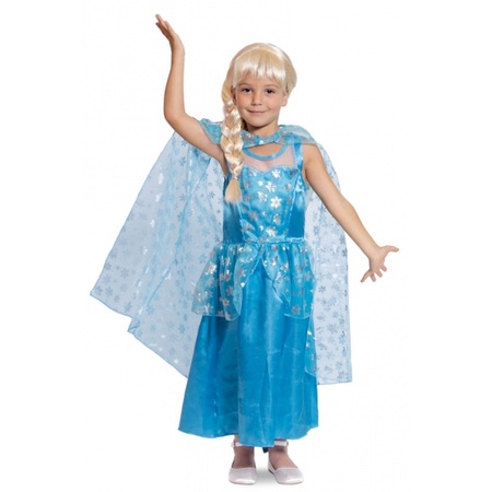 Blue princess dress with cape for girls