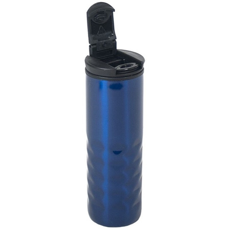 Blauwe RVS thermosfles / isoleerfles 400 ml