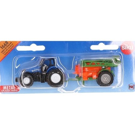 Blue tractor with fieldsprayer