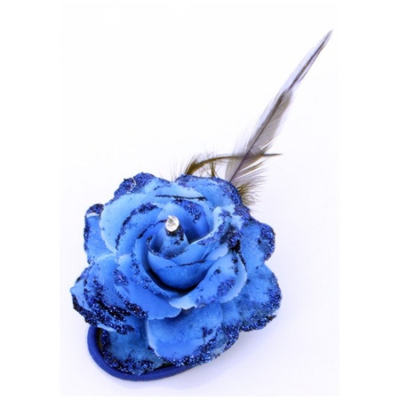 Blue flower on pin