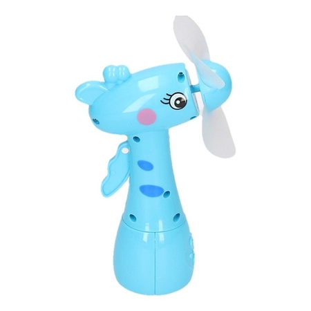 Blauwe waterspray ventilator giraffe 15 cm voor kinderen