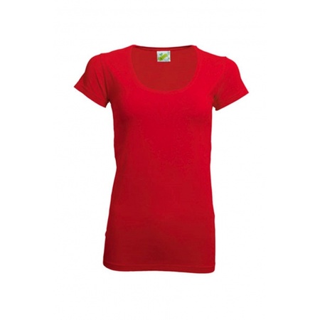 Bodyfit rood dames t-shirt
