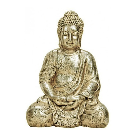 Boeddha beeld - binnen en buiten - licht goud - polystone - 43 cm
