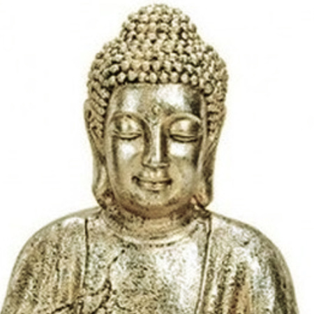 Boeddha beeld - binnen en buiten - licht goud - polystone - 43 cm