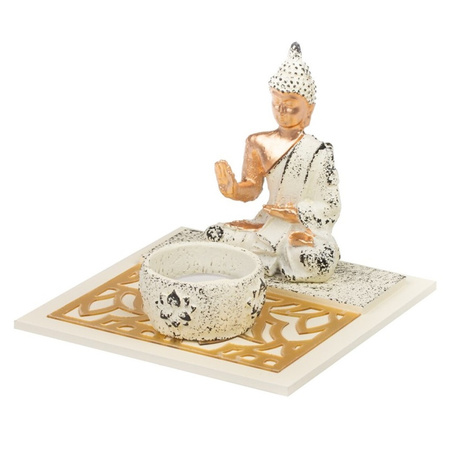 Buddha statue with candle holder for inside 14 cm