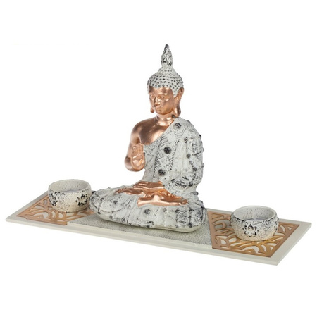 Buddha statue for inside 33 cm with 24x tea lights Cotton Blossom