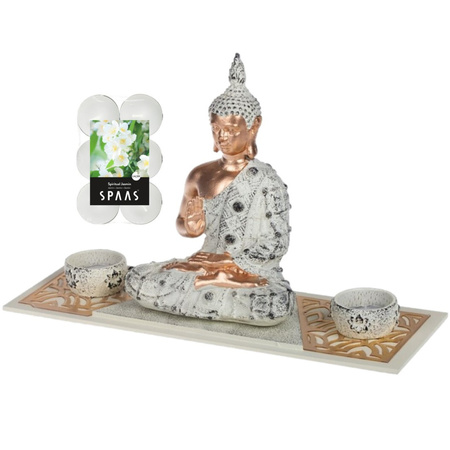 Buddha statue for inside 33 cm with 12x tea lights Spiritual Jasmin