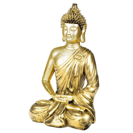 Boeddha beeld voor binnen 35 cm met 12x geurkaarsen Cotton Blossom
