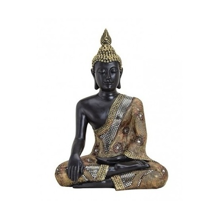 Buddha statue black/gold sitting 45 cm