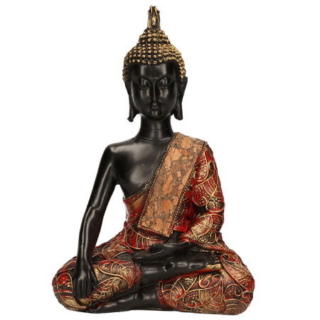 Buddha statue black/gold/red sitting 21 cm type 2