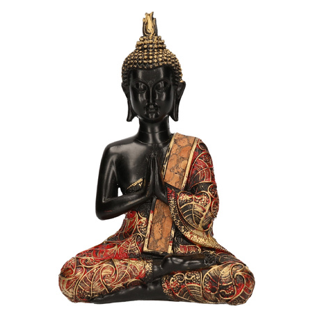 Buddha statue black/gold/red sitting 21 cm type 1