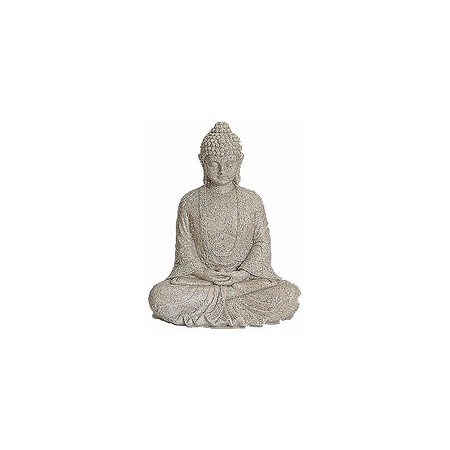 Boeddha beeldje - marmer look - polystone - 23 cm - binnen