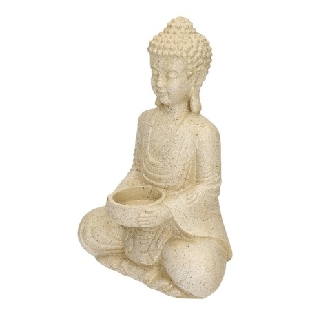 Buddha tealight holder gray 27 cm