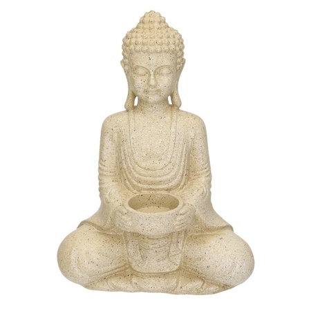 Buddha tealight holder gray 27 cm