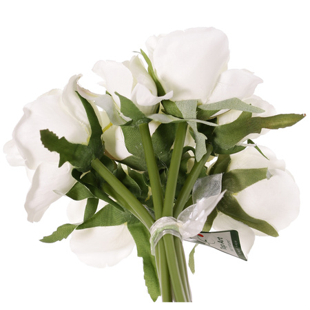 Bouquet of flowers - roses - white - 20 cm - 9x pieces