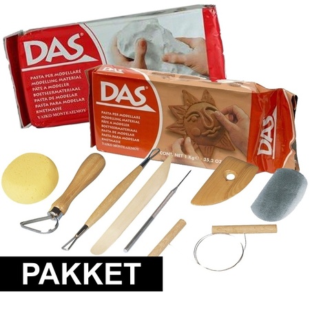 Model basic package with clay and tools 10-pieces