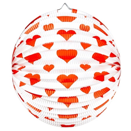 Latern round with hearts print 25 cm