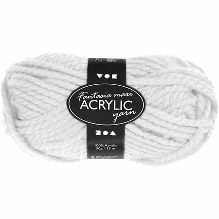 White acrylic yarn 35 meter