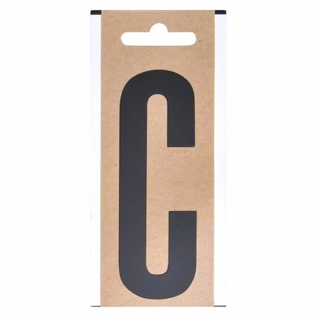 Bootnaam sticker letter C zwart 10 cm