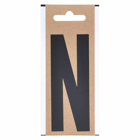 Bootnaam sticker letter N zwart 10 cm