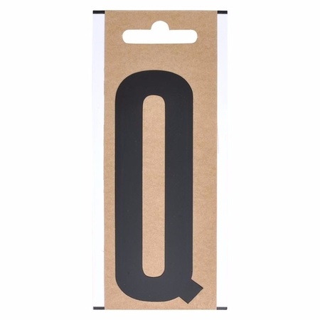 Bootnaam sticker letter Q zwart 10 cm