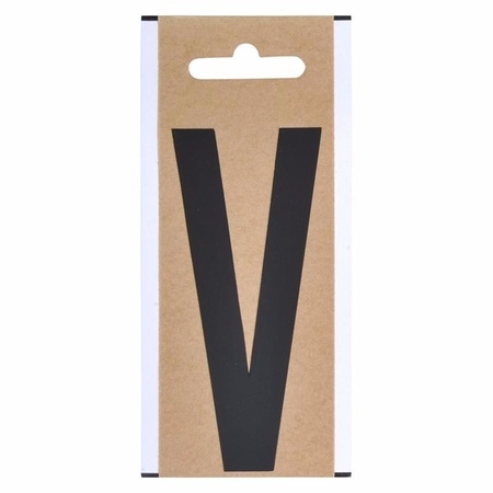 Bootnaam sticker letter V zwart 10 cm