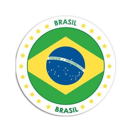 Round Brasil sticker 14,8 cm