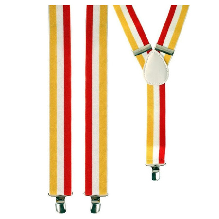 Bretels Oeteldonk Carnaval verkleed accessoire rood/geel/wit
