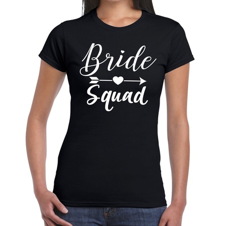 Bride Squad Cupido t-shirt zwart dames