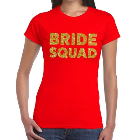 Bride Squad glitter tekst t-shirt rood dames