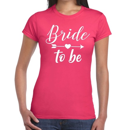 Bride to be Cupido t-shirt roze dames