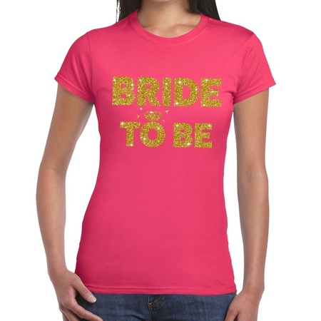 Bride to Be glitter tekst t-shirt roze dames