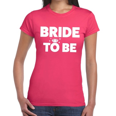 Bride to be tekst t-shirt roze dames