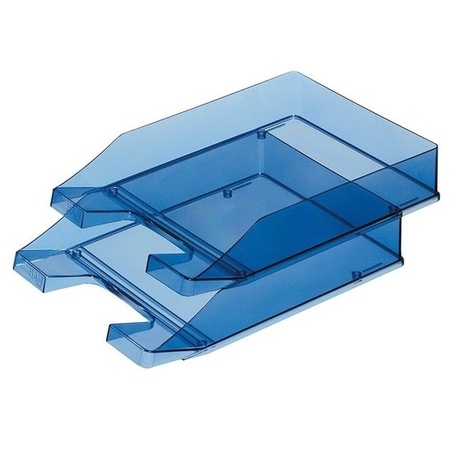 Brieven/postbakjes transparant blauw A4 formaat 25 x 33 x 6 cm