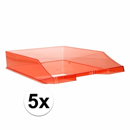 Letter tray transparent red A4 size 5 x