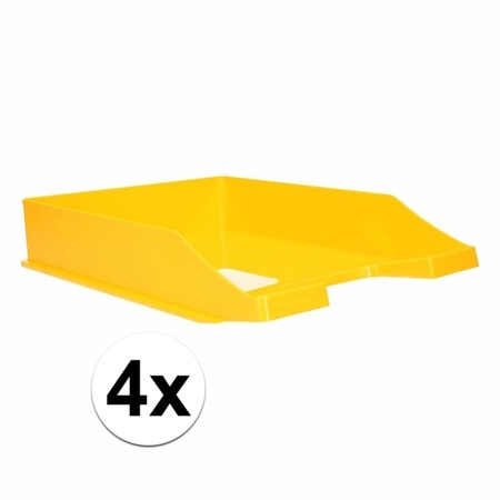 Letter trays yellow A4 size 4 pcs