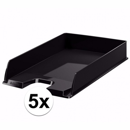 Letter trays black A4 size 5 x