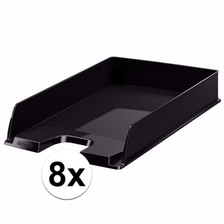 Letter trays black A4 size 8 pcs