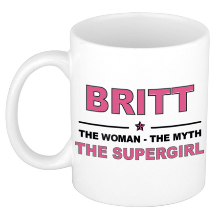 Britt The woman, The myth the supergirl cadeau koffie mok / thee beker 300 ml