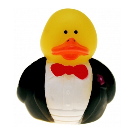 Bath duck groom - rubber - 5 cm